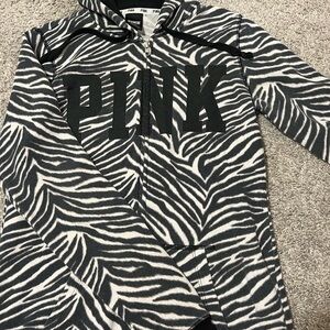 Victoria's Secret Kids Zebra Hoodie - Black and White